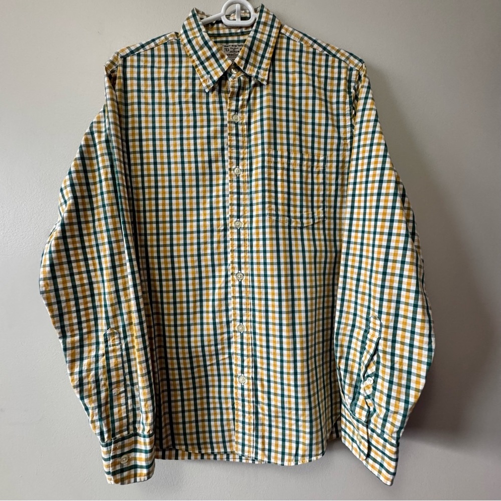 J. Crew Casual Button Down Shirt Yellow and Green